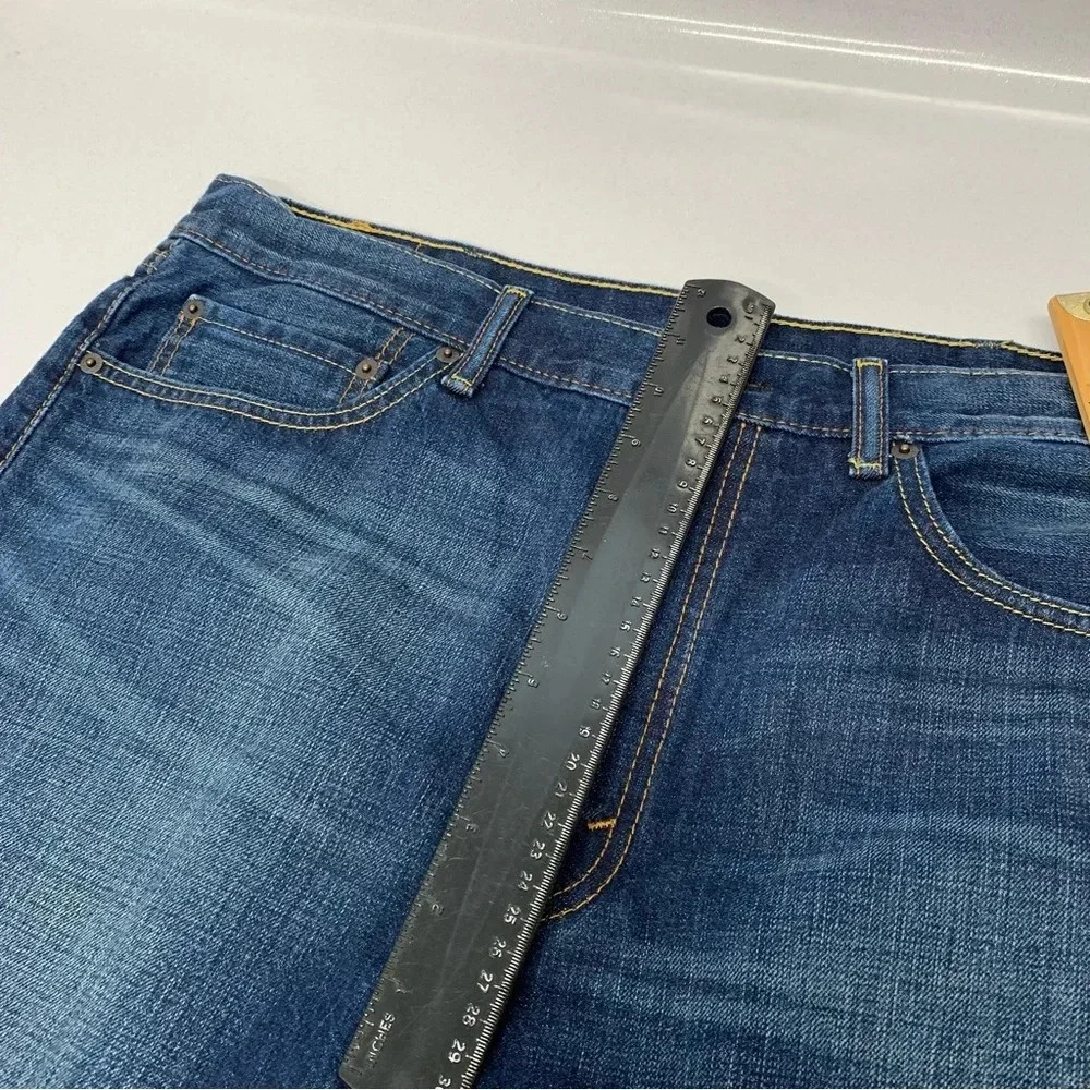 Levis 505 Jeans Men 38  Inseam 29"  Blue‎ Fade Straight 100% Cotton Casual Work - Picture 8 of 9
